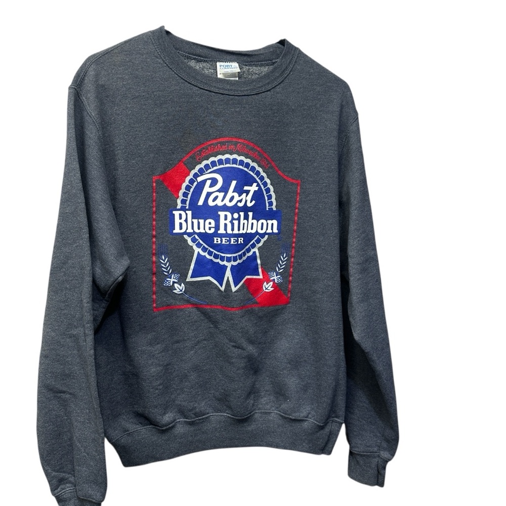 Vintage Pabst Blue Ribbon Gray Sweatshirt Small